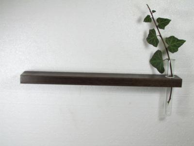 Mini Wandregal mit Vase Räuchereiche 40 cm