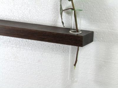 Mini Wandregal mit Vase Räuchereiche 40 cm